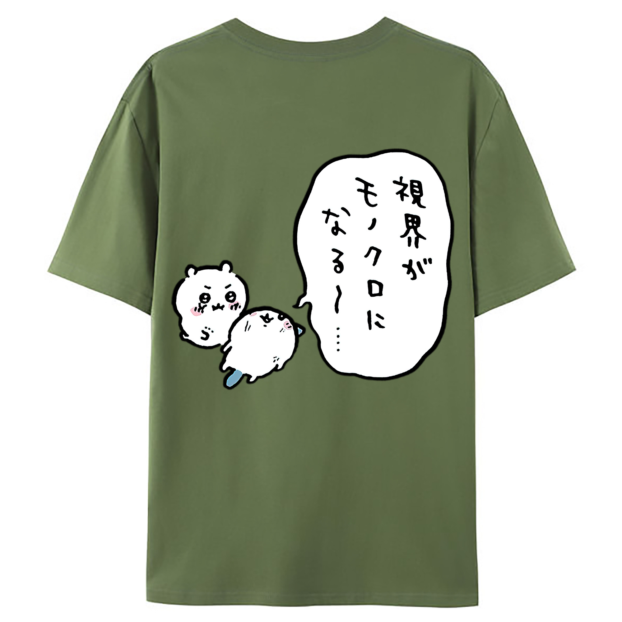 （画像用） ちいかわ ちいかわ Chii-kawa chiikawa 綿100％ メンズ半袖Tシャツ（バックプリント） 通気性